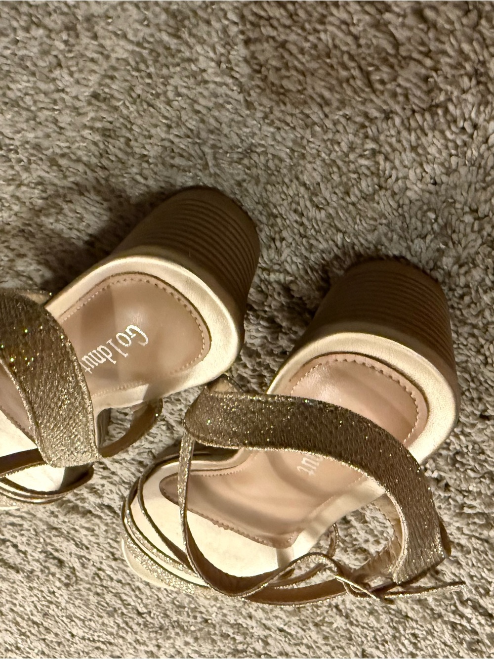 Gold Strappy Wedge Sandals with Ankle Strap — Coconuts by Matisse - Picture 4 of 8